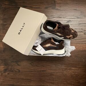 Bally Brown Leather Sneakers with Modern Silhouette